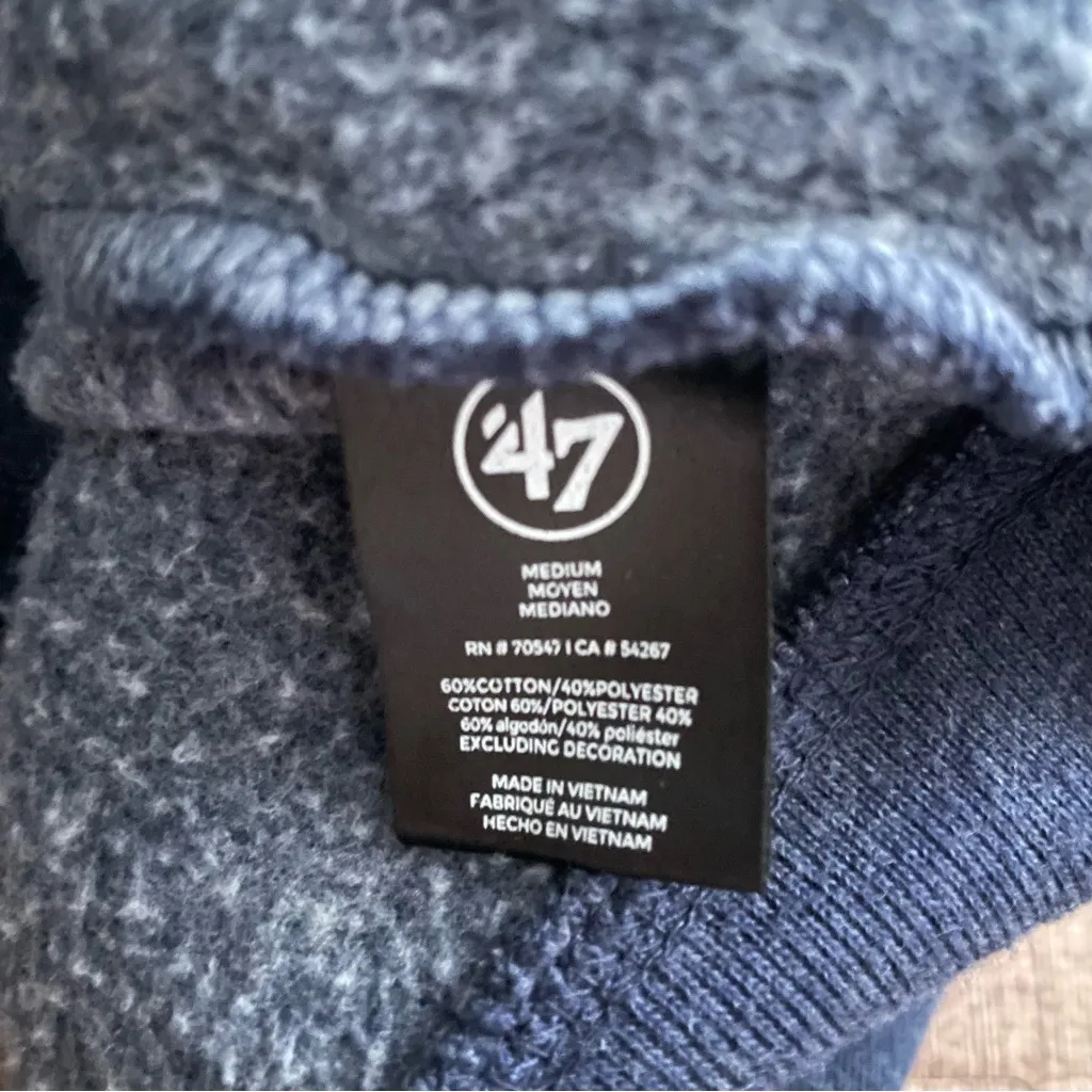 Astros '47 Brand Blue and Orange Hoodie Size Medium - Image 4