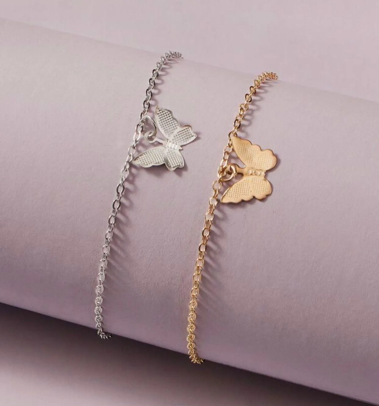 Gold and silver dainty charm bracelet - Image 2