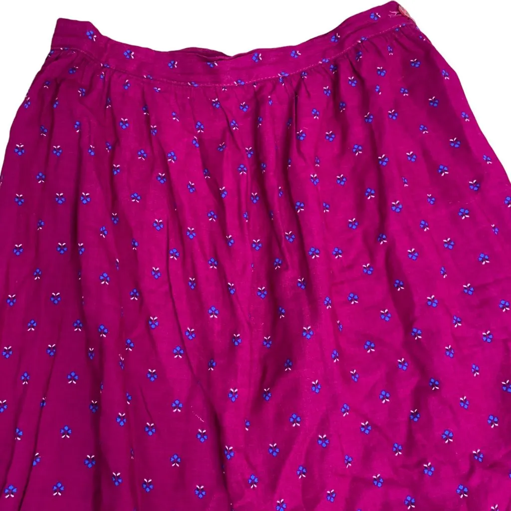 Vintage 80s Russ Togs A Line Skirt S Purple Floral Button Pocket Cottagecore - Image 2