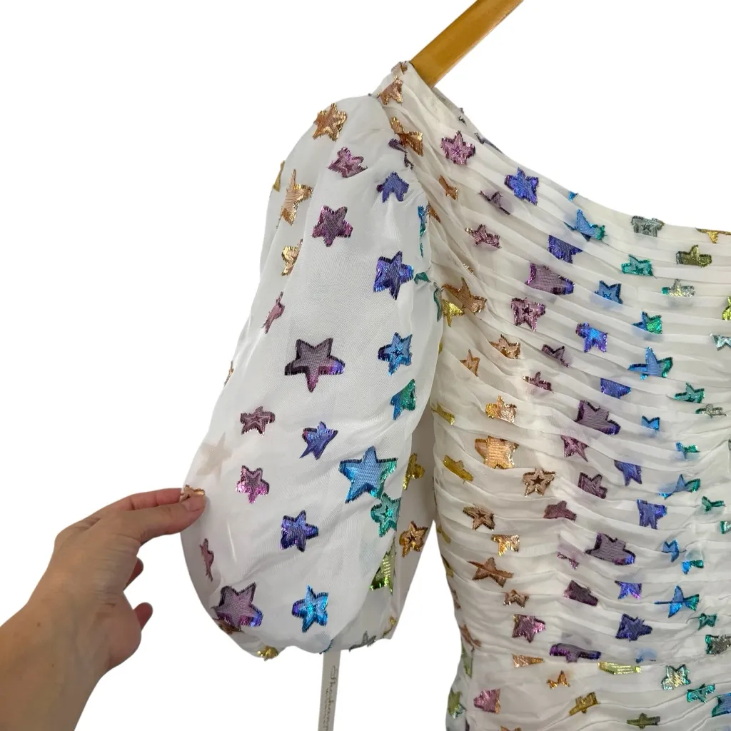 NWT Shoshanna Star Ronnie Ruched Puff-Sleeve Mini Dress Size 2 Cocktail Party - Image 4