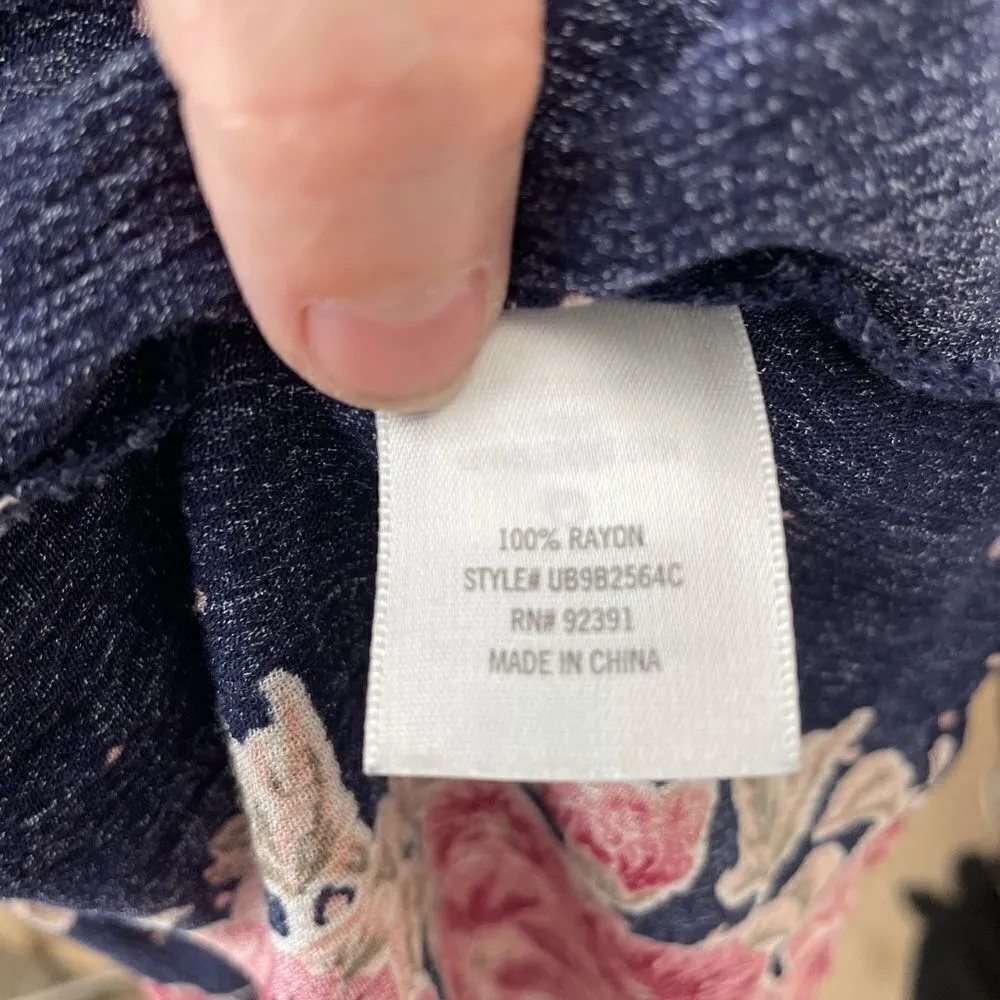 Francesca Floral Polka Dot Off Shoulder Batwing Top Blue Size M - Image 7