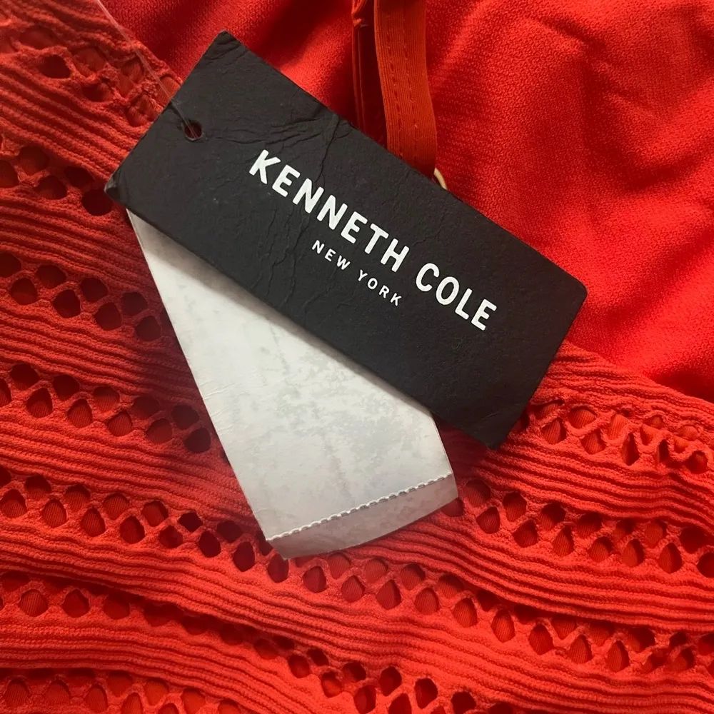 Kenneth Cole Orange Halter Mesh One Piece Swim Suit Womens Size Large NWT - Image 6