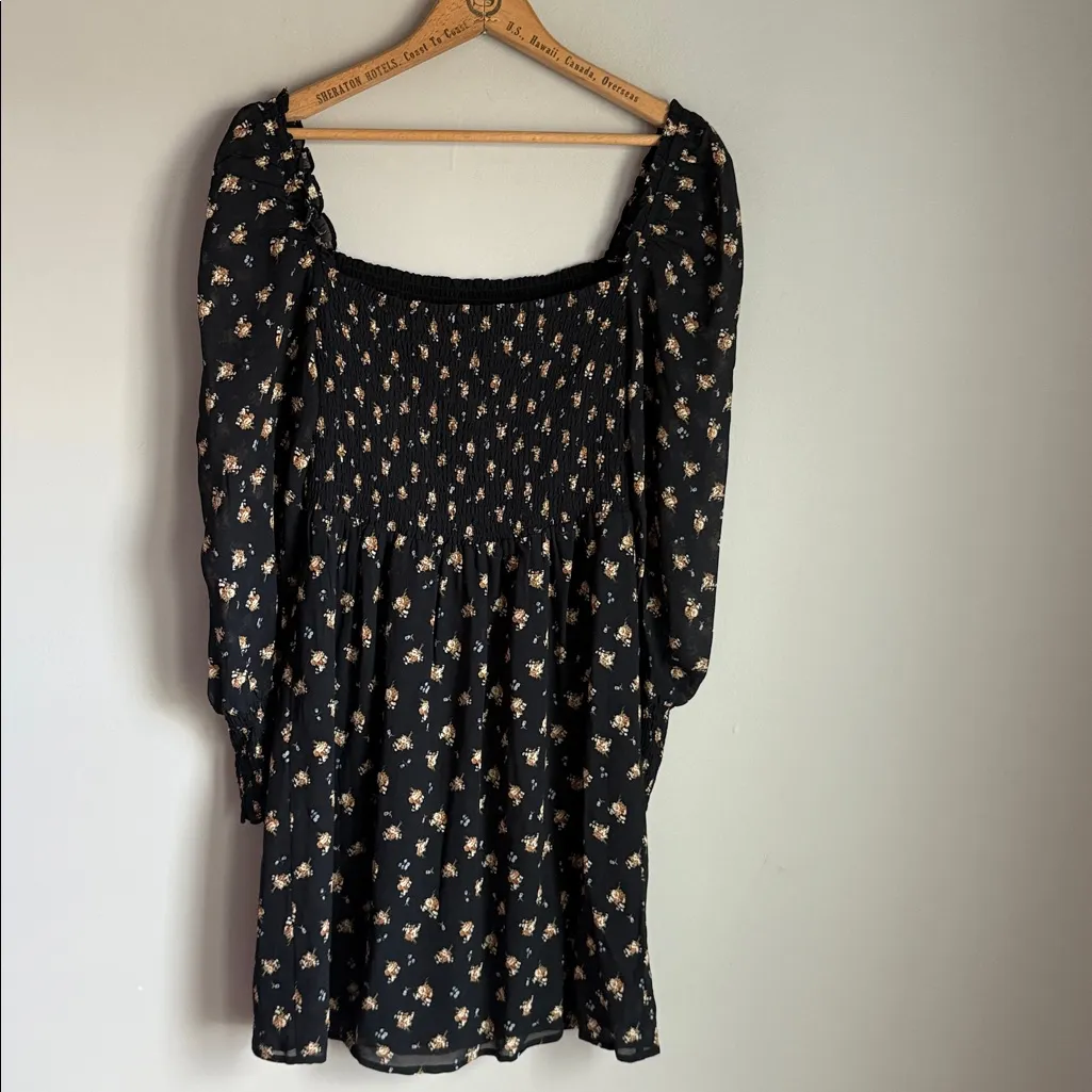 MAJE Rithik Smocked Floral Print Dress - Image 3