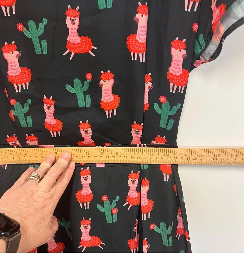 Paper Plane London llama print dress with attached belt size small/medium Multiple - Image 13