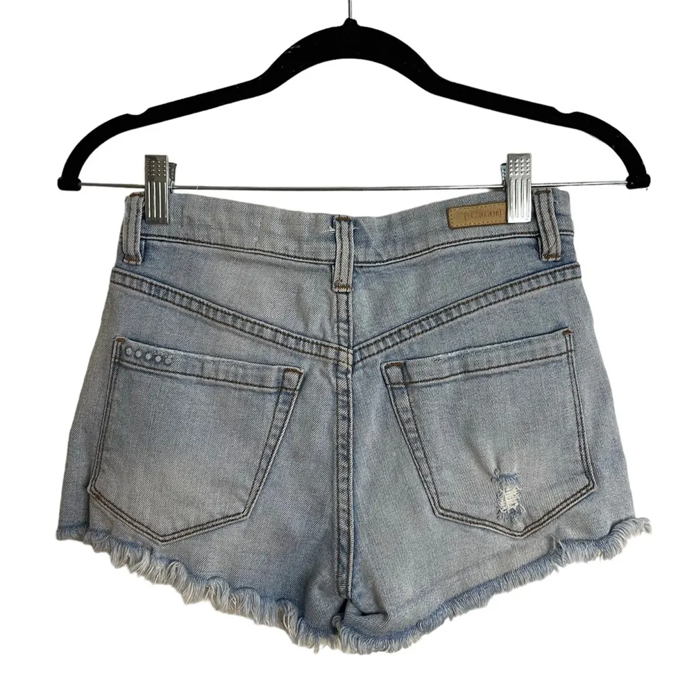 Blank NYC Wedge Short Distressed Light Wash Denim Shorts - Image 4