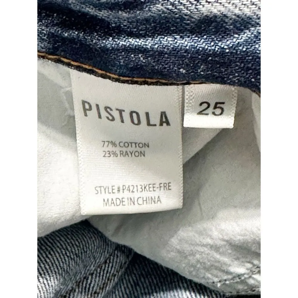 Pistola Women's Blue Medium‎ Denim Wash Frayed Distressed Raw Hem Long Short 25 - Image 11
