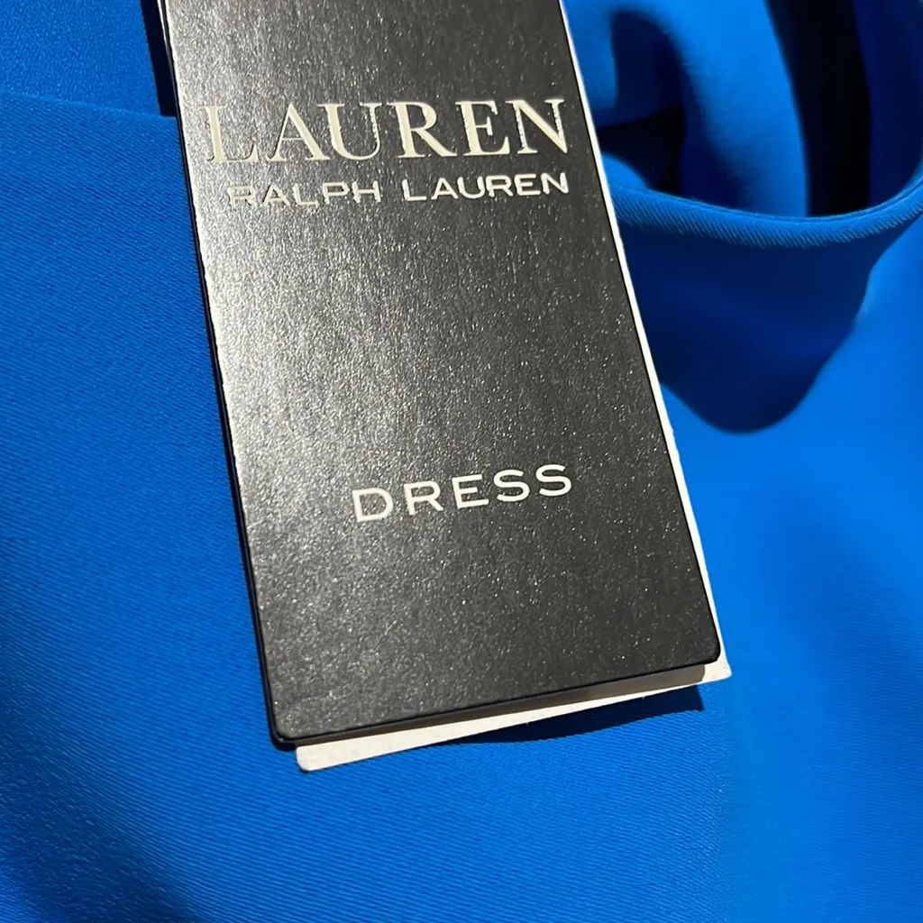 NWT LAUREN RALPH LAUREN Tropic Royal Georgette Cape Jumpsuit SZ - Image 9