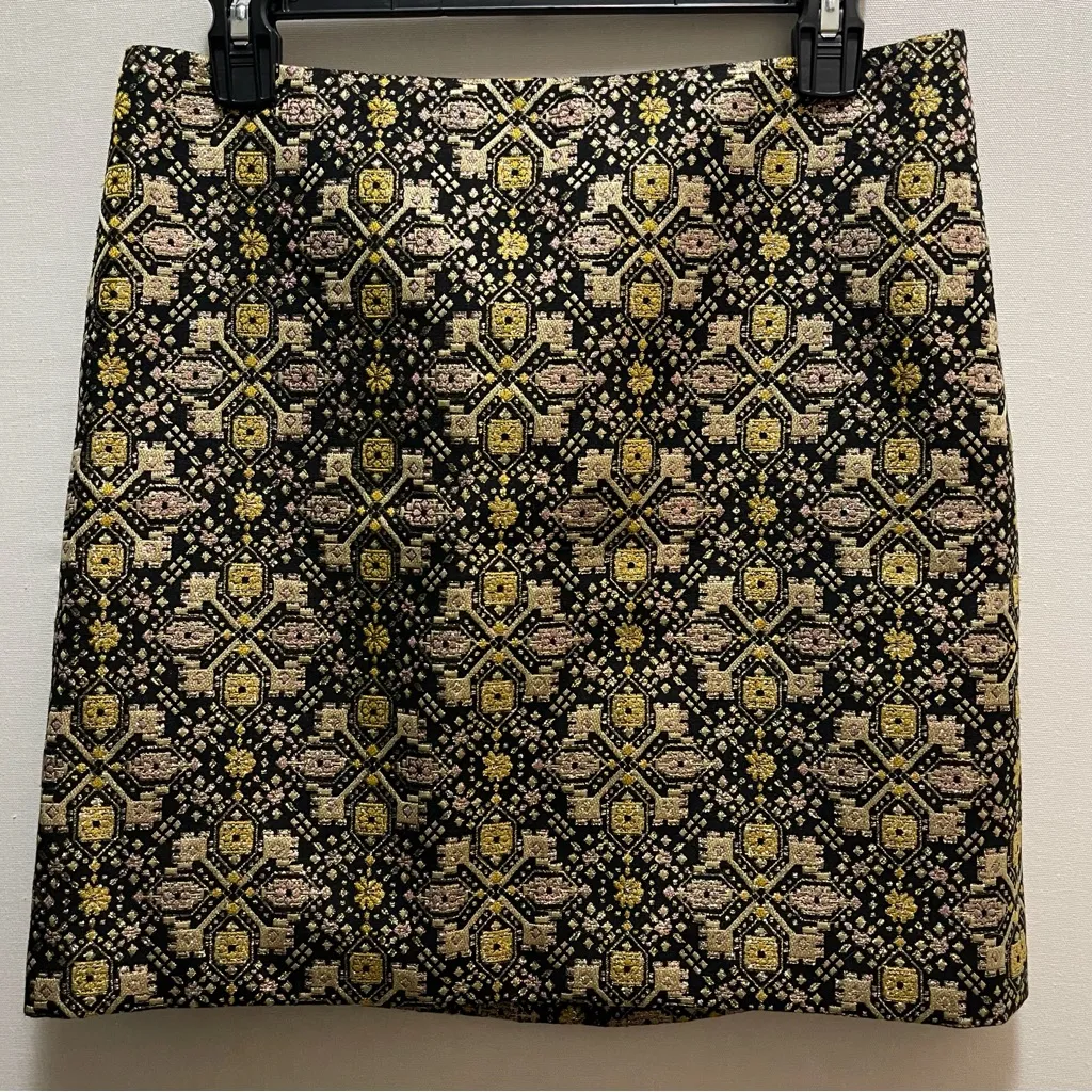 J. McLaughlin Lurex Jacquard Brocade A Line Skirt - 6 - Image 3