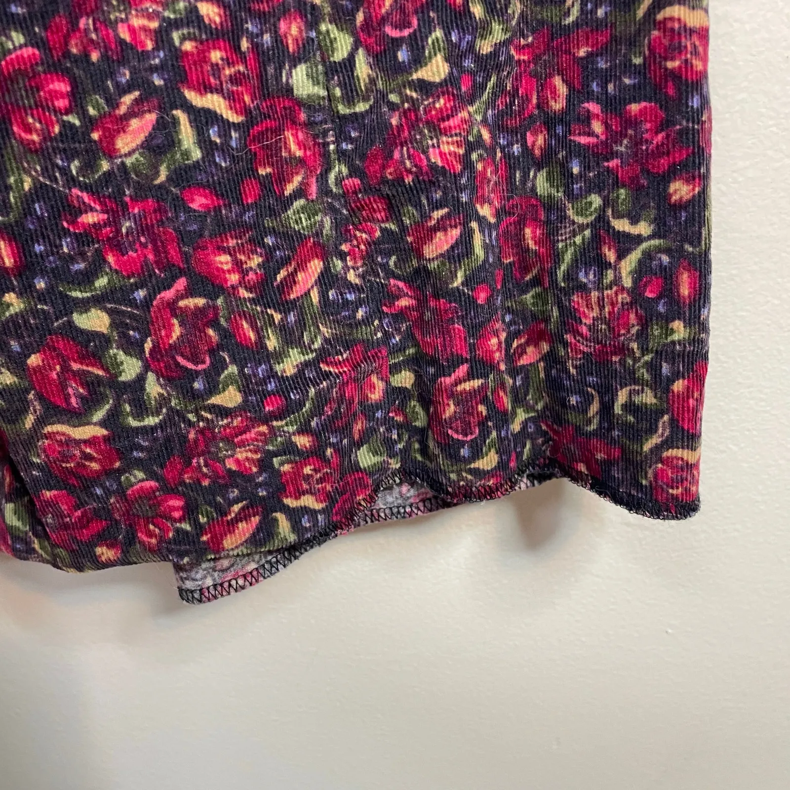 Vintage Laura Ashley Floral Corduroy Long Sleeve Dress Prairie Cottage womens 8 - Image 5