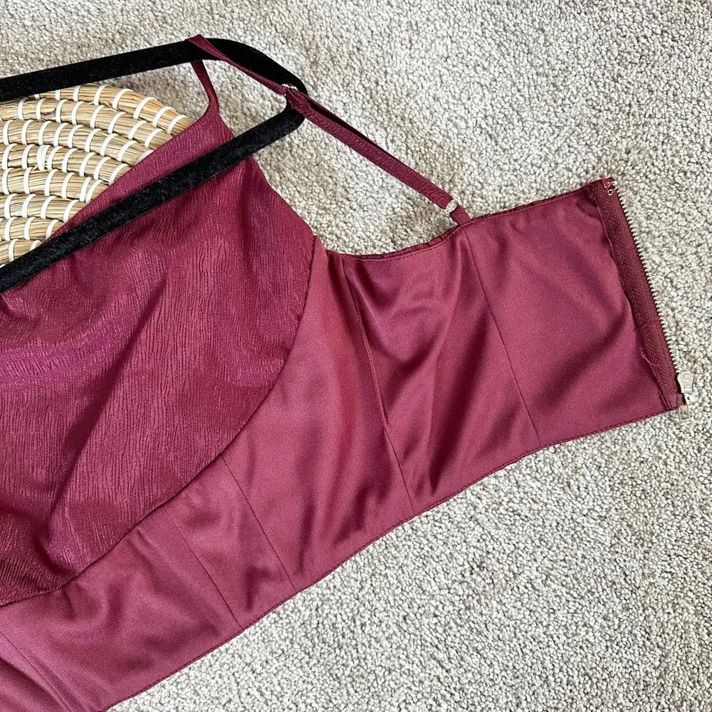 Lulu’s Satin Cowl Burgundy Tank Top Size S Red - Image 9