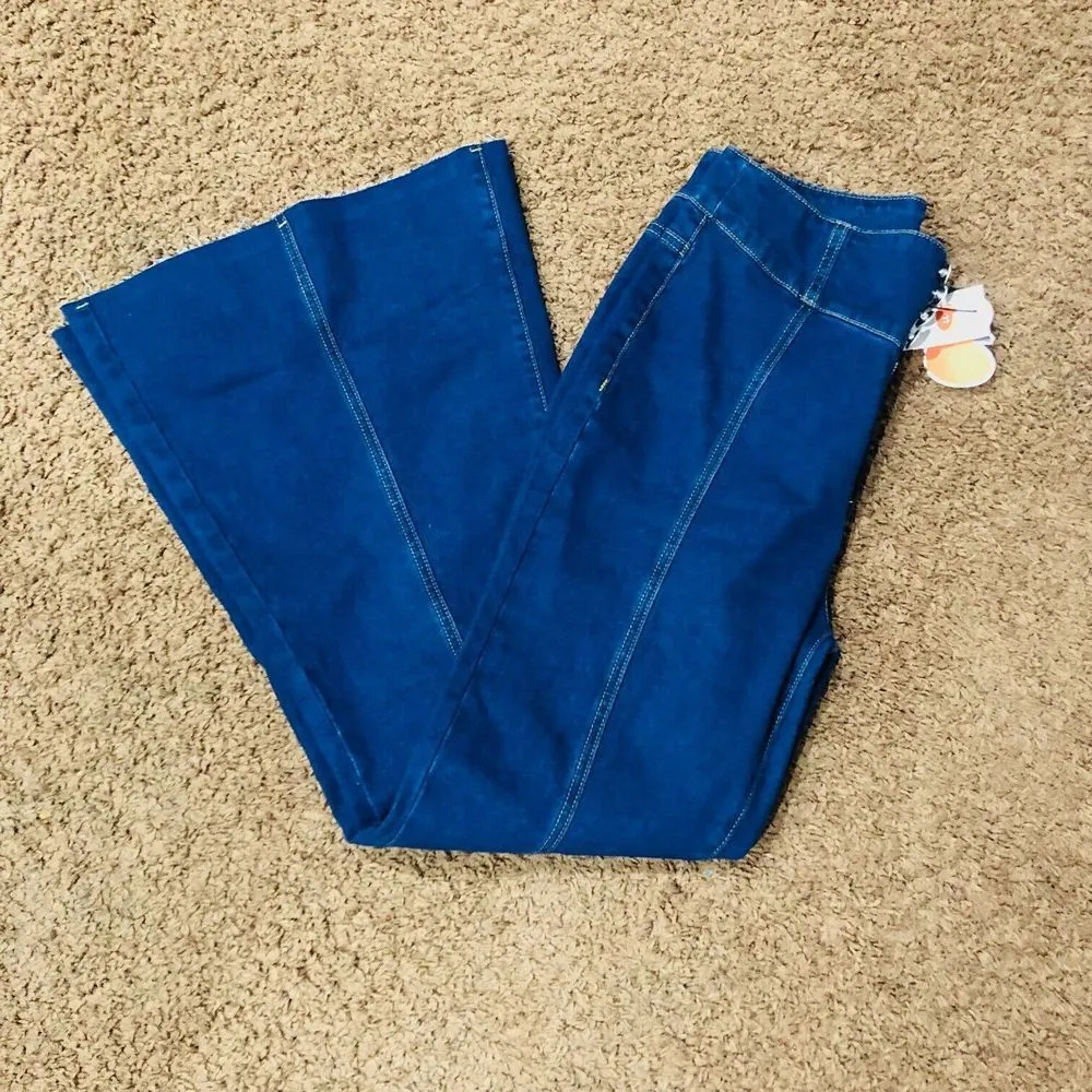 Cider‎ Women's Denim High Waist Flared Jeans Dark Navy Size Medium NWT - Image 8
