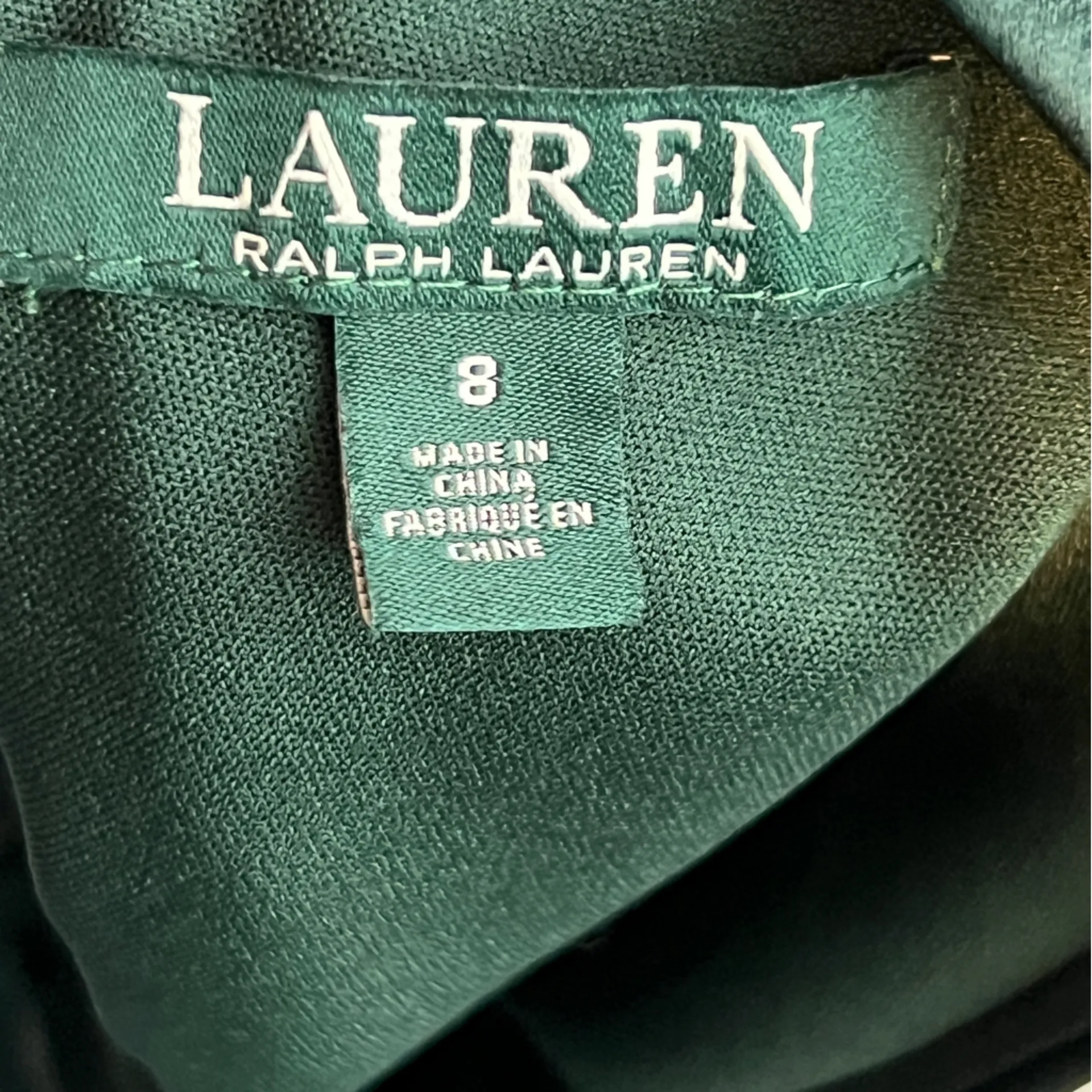 Lauren Ralph Lauren Dress Dark Fern Size 8 Sleeveless V-Neck Full Length Dress - Image 10