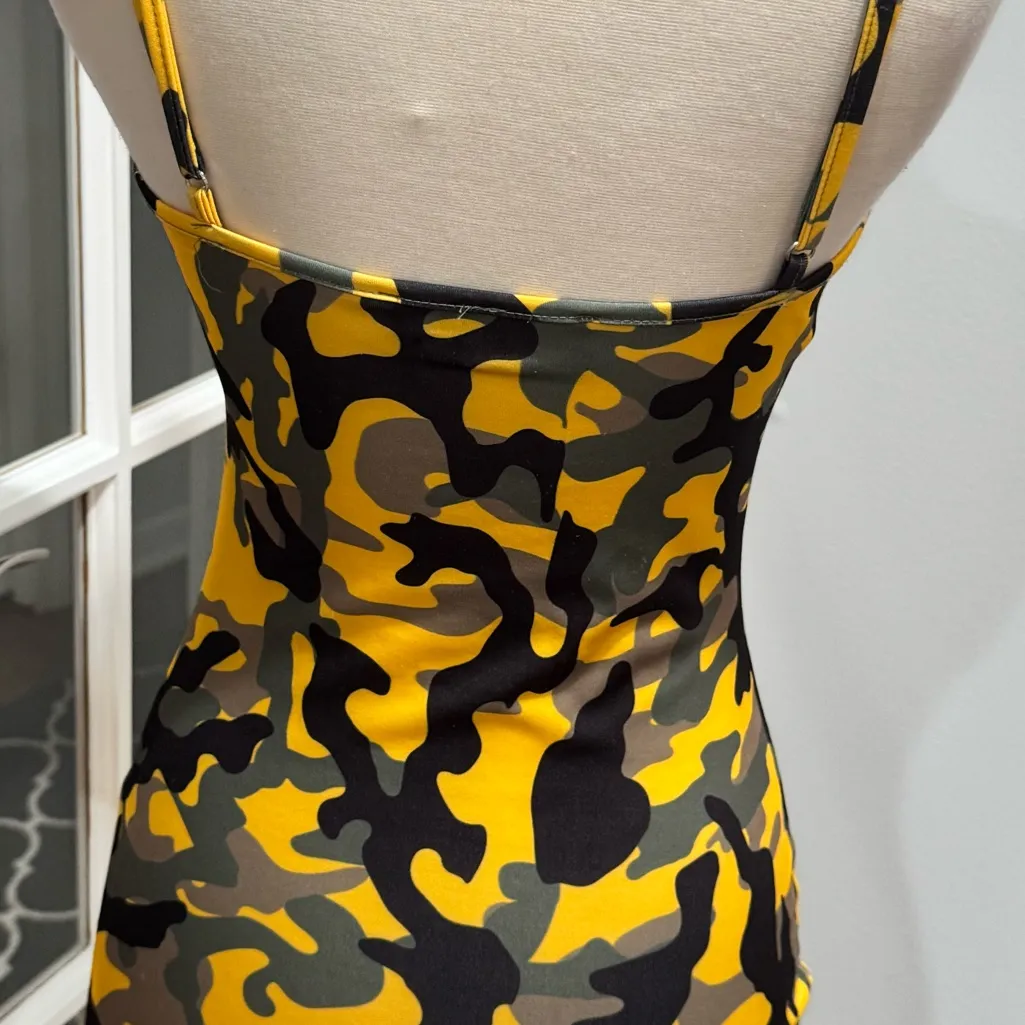 Akira  Yellow Camo Bodycon Mini
Dress - Image 9