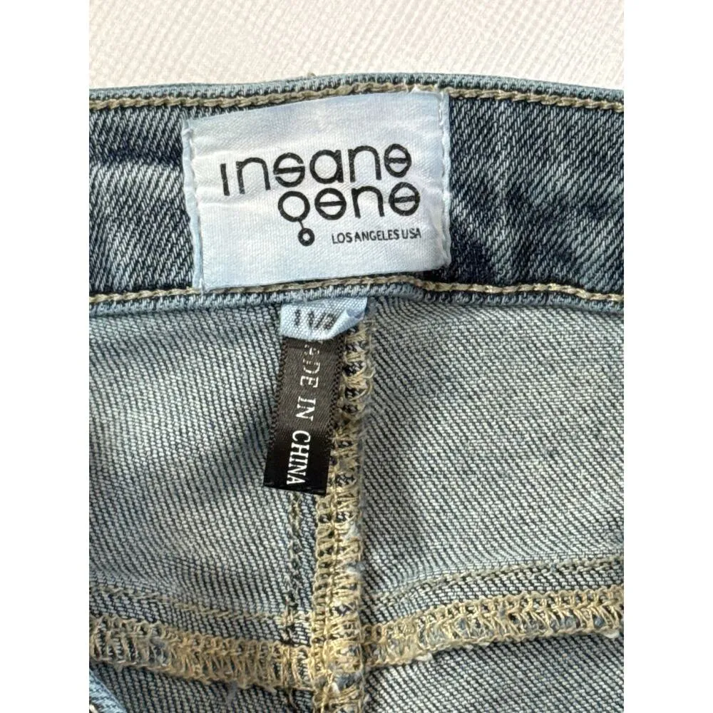 Insane Gene Womens Distressed High Waist Jeans Size 11/12 Los Angeles USA Made I Blue - Image 2