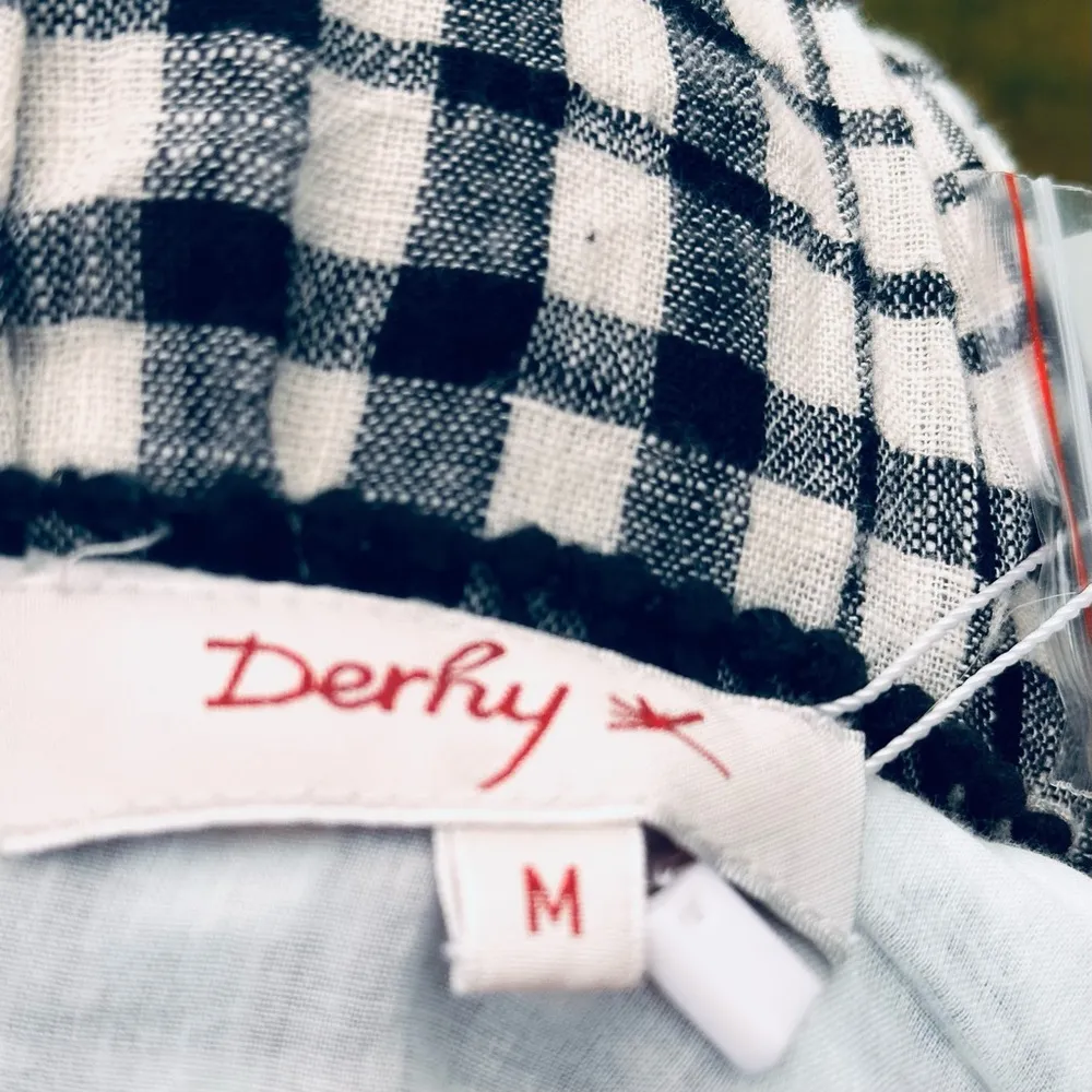 Derhy Women's Ferrure Black & Ivory Checked Jumper Dress Size M - Image 13