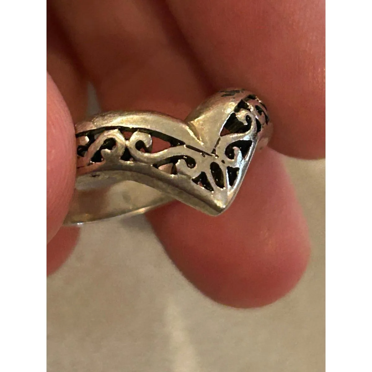 925 sterling silver ring band size 8.25 lot c34 - Image 2