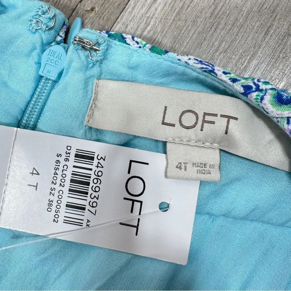 Loft Floral Bloom Crossover Halter Dress Blue Green Lavender‎ Size 4 Tall 4T - Image 13