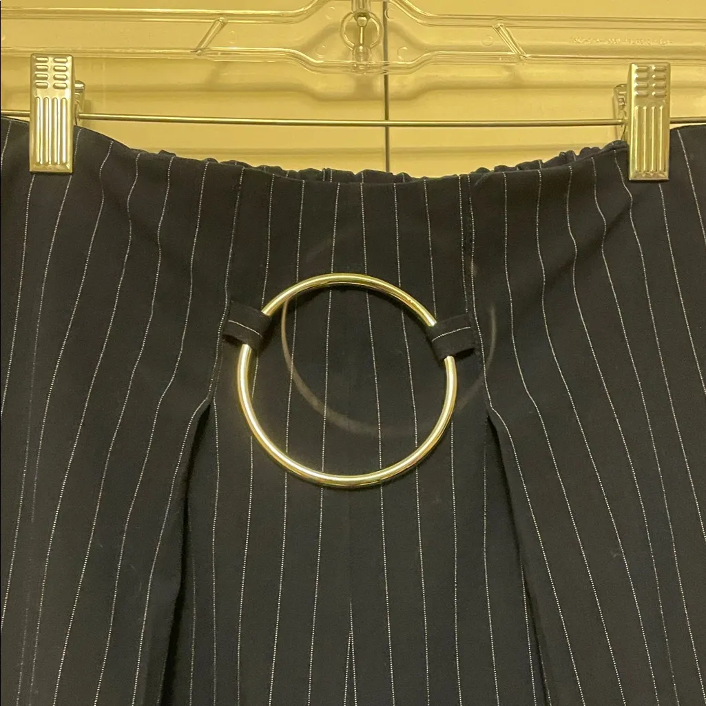 Style Mafia Navy Pinstripe Pants Blue Size L - Image 7