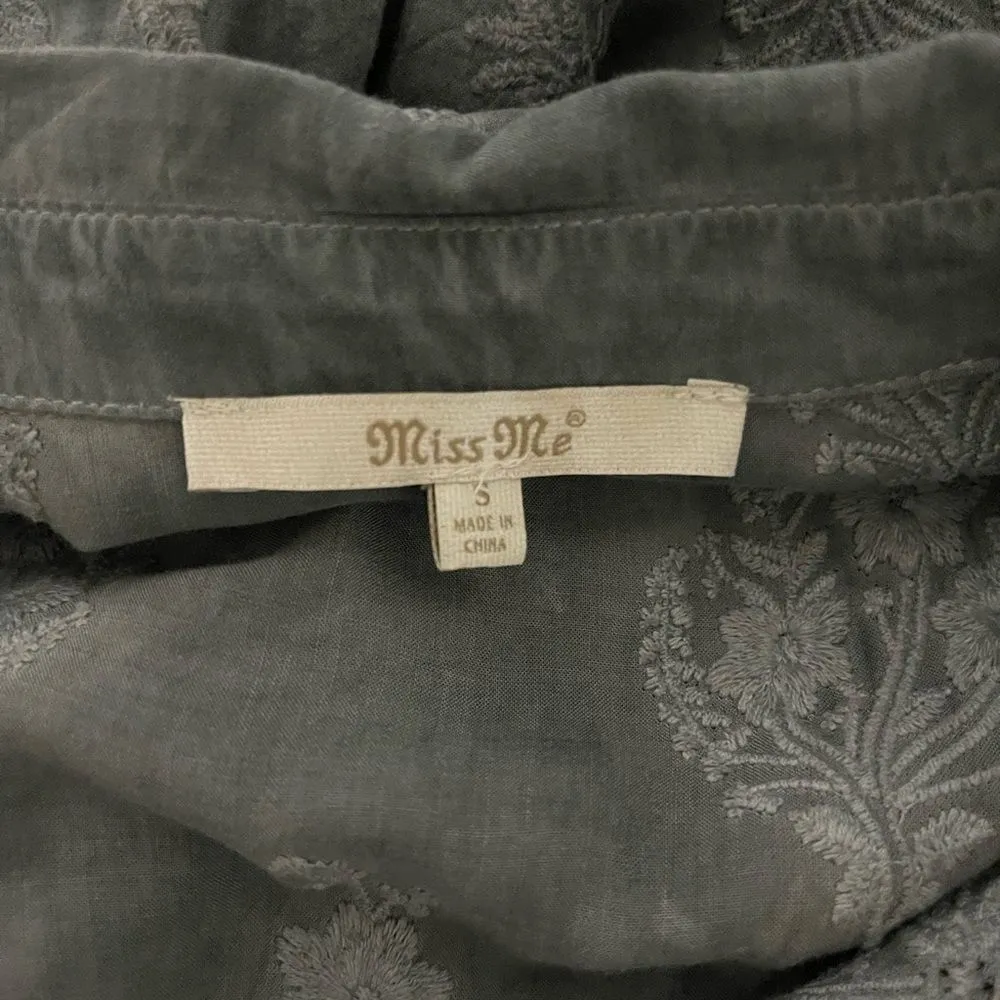 MISS ME Bluish Gray Button Down Shirt. - Image 5