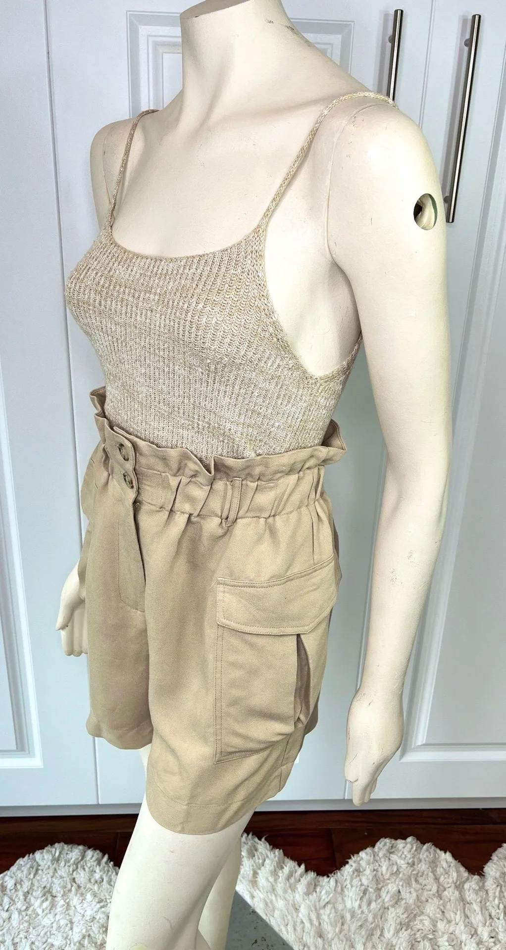 Lulu’s City Expedition Khaki High Waisted Utility Shorts NWT - Image 9