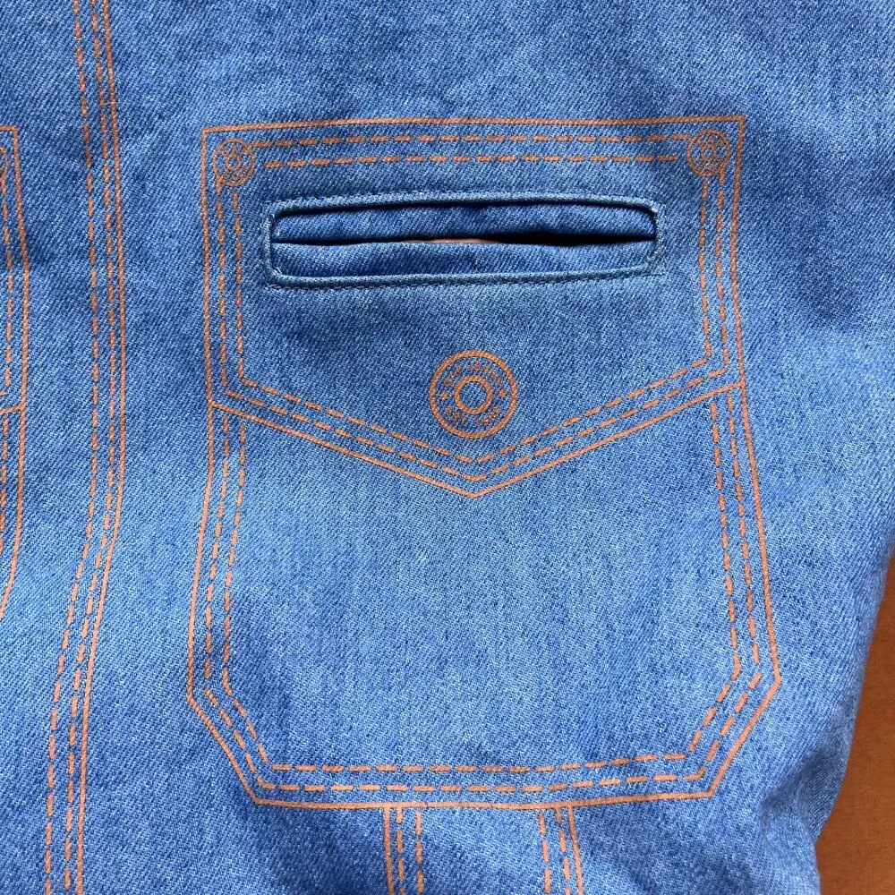 Gap Vintage Tote Bag Blue Denim Jeans Pattern One Size - Image 3