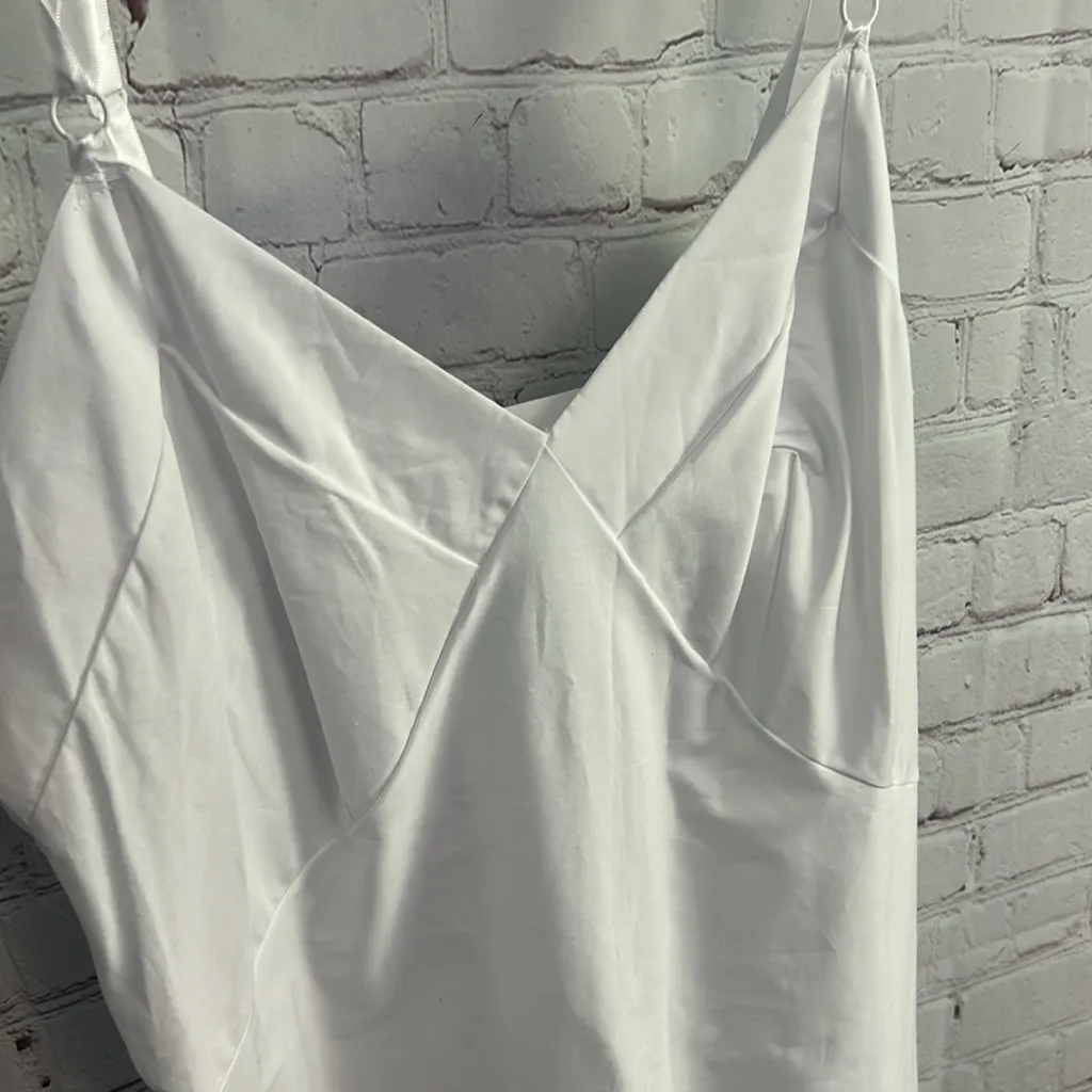 Vintage ladies white Velrose midi slip strappy v neck capsule size 34 retro - Image 2
