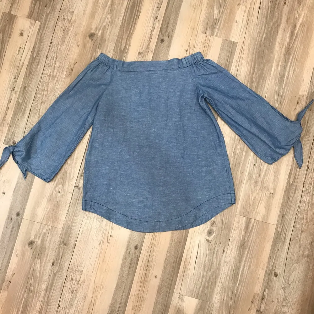 Free People Show Some Shoulder Top denim XS - Image 7