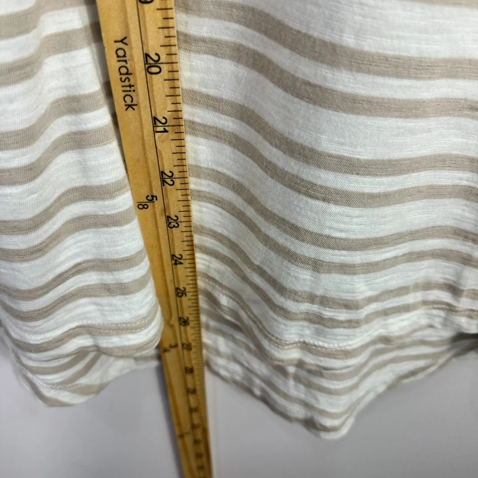 Chico's Top Womens 0 Beige Stripe Soft Knit Stretch Casual Neutral Coastal‎ - Image 4