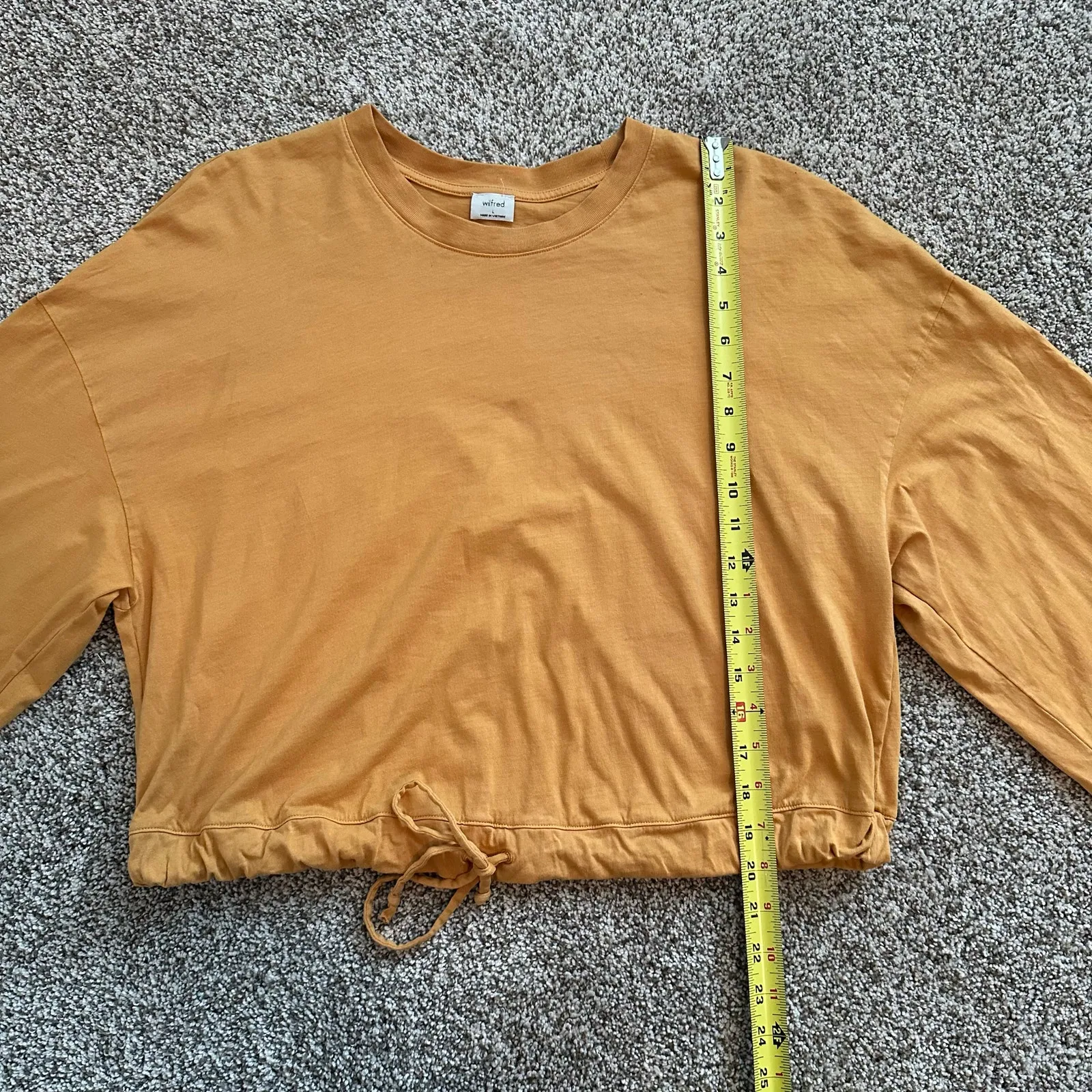 Wilfred dark yellow long sleeve cotton casual crop top size L - Image 9