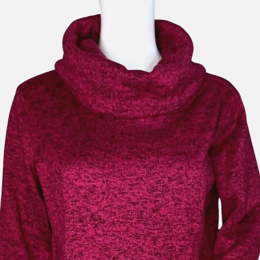 Mountain Warehouse Sweatshirt Women 6 Dark Pink Marled Cowl Neck Cozy Athleisure - Image 2