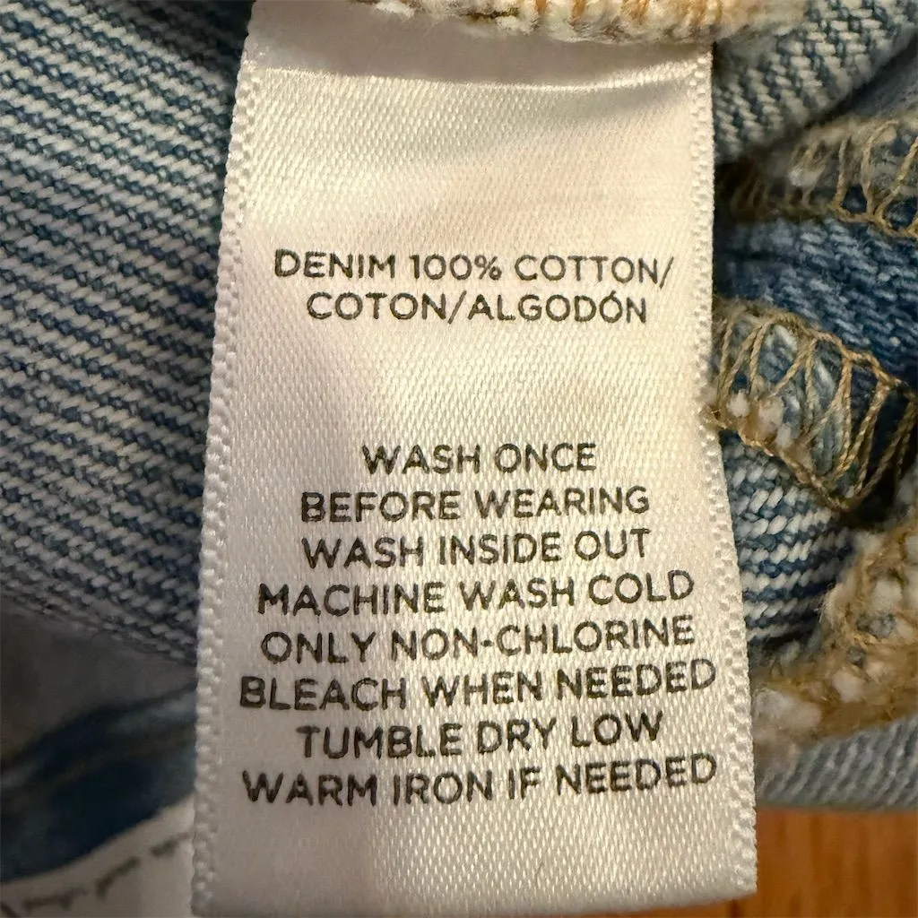 LOFT Women's Size 4 Blue Denim A-Line Mini Skirt Frayed Hem Casual - Image 8