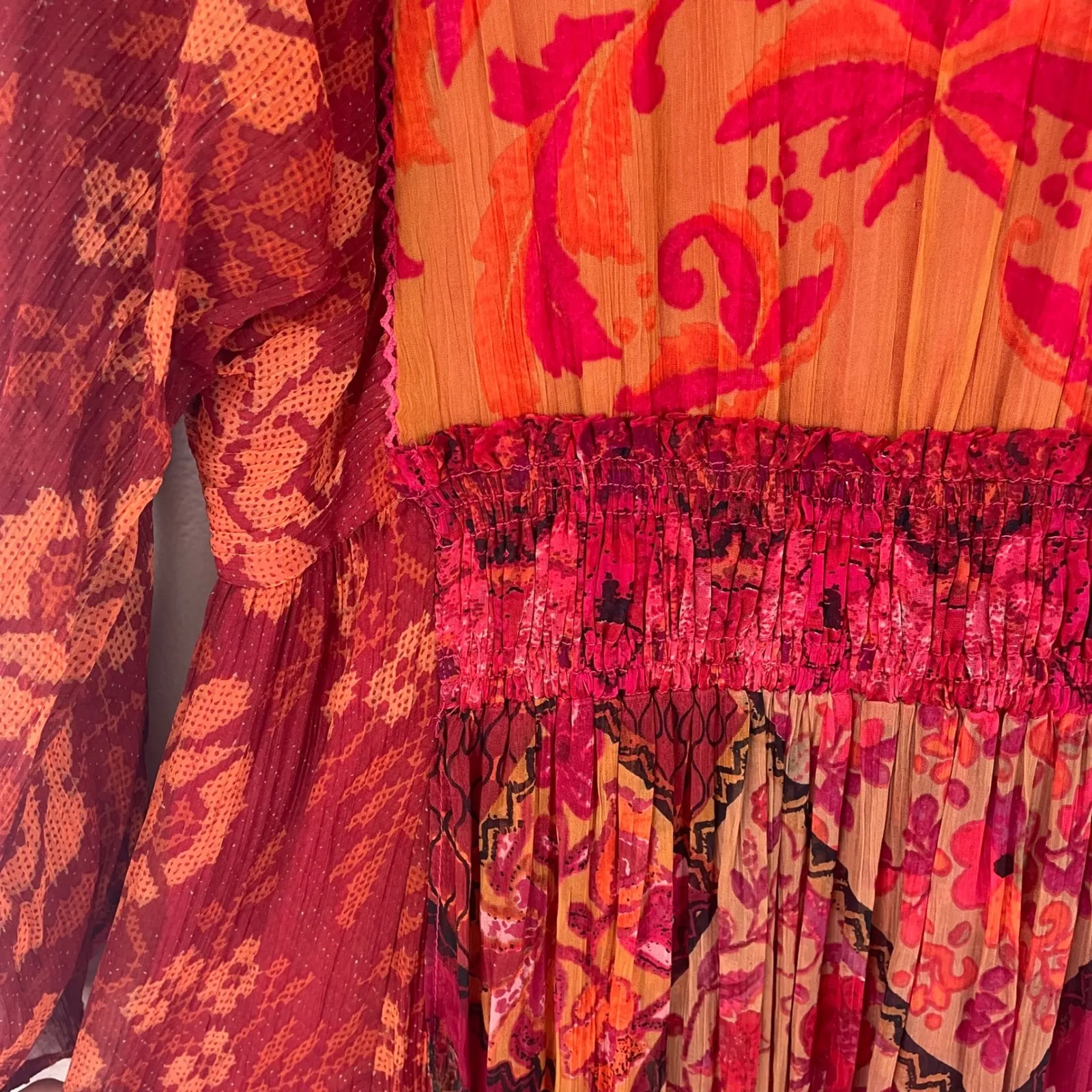 Soft Surroundings Floral Print Long Sleeve Midi Dress - Bohemian Chic Witchy L‎ - Image 7