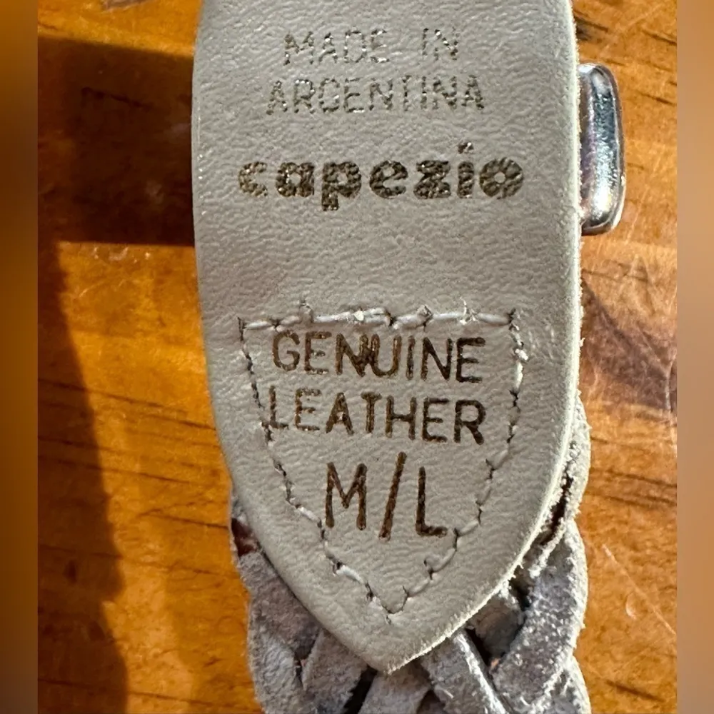 Vintage Genuine Leather braided belt White - Image 10