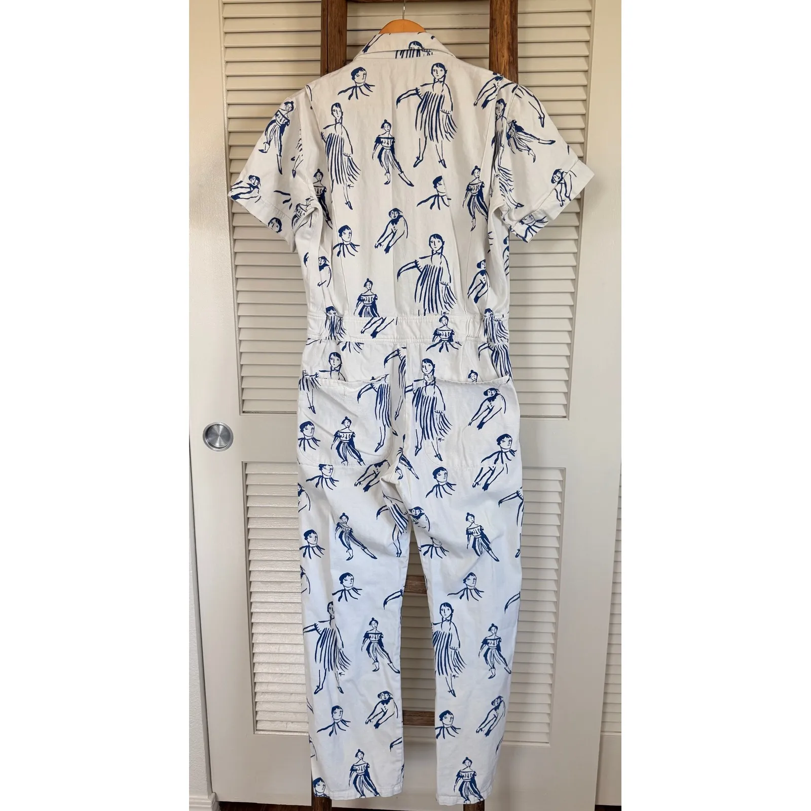 My Little Belleville Jumpsuit S Short Sleeve Button Up Woman Graphic White - Image 3