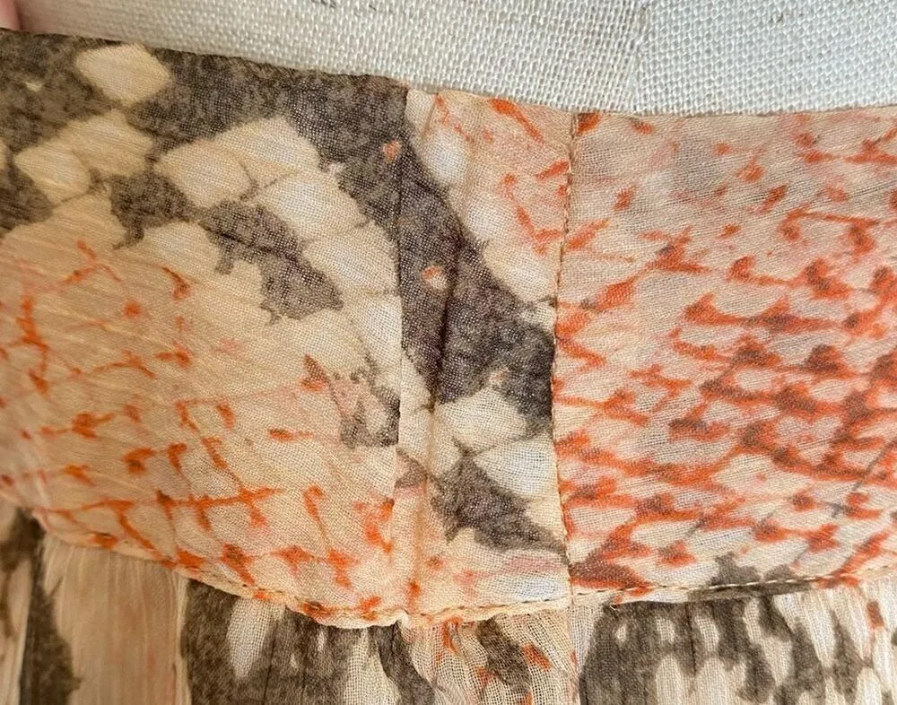 Attention Reptile Print Pleated A Line Swing Skirt Size Medium Flowy Pastel - Image 8