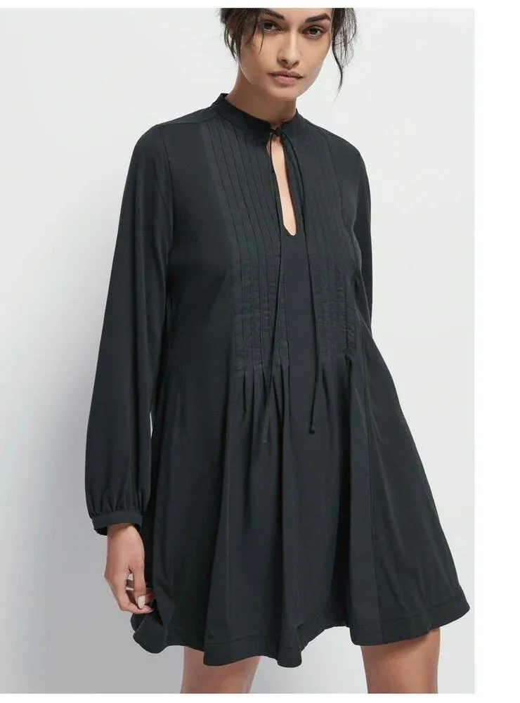 Nation LTD Ariana Long-Sleeve Pintuck  women’s black Mini Dress (New) - Image 2