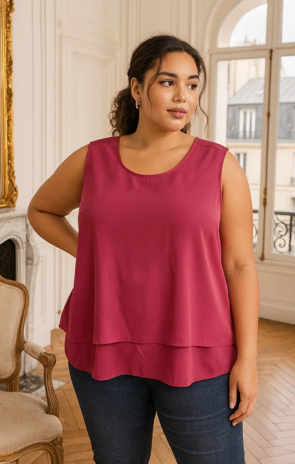 DG2 Diane Gilman SoftCell Breathable Easy Womens Tank Top Pink Sleeveless 3X NWT - Image 2