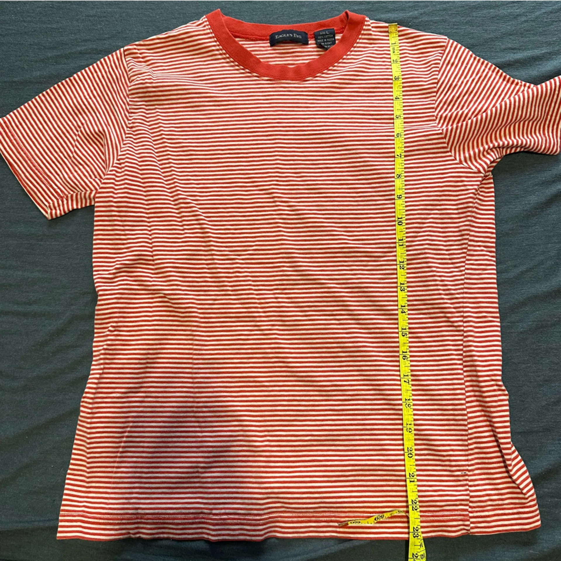 Red and White Striped Top Eagle Eye 100 Cotton Large Women Casual Waldo - Image 4