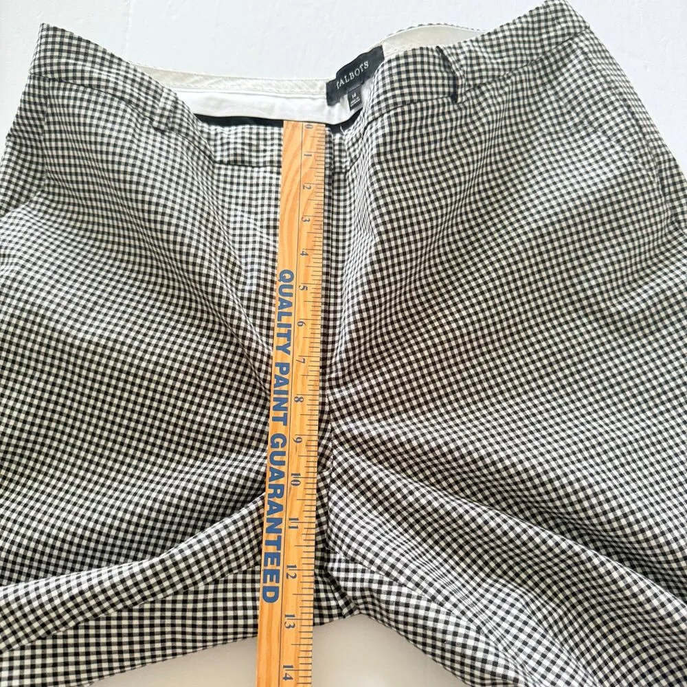 Talbots Black White Gingham Ankle Pants Stretch Cotton Blend Lightweight Fit 14 - Image 6