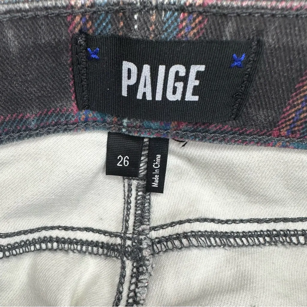 NWT Anthropologie Paige Hoxton High-Rise Skinny Jean Black Atlantic Tartan Plaid - Image 11