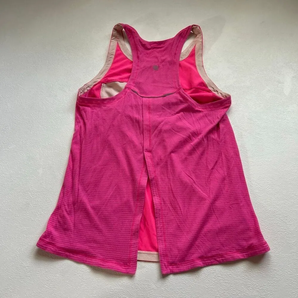 Lululemon Hot Pink Racerback Tank Top Size 6 | Built-In Bra Mesh Back Activewear - Image 2