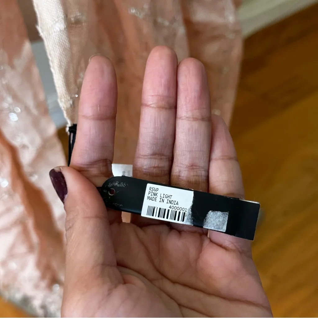 C by RSVP Blush Pink Wrap Scarf Fringe Hippie Boho Casual Light Feminine Spring - Image 9