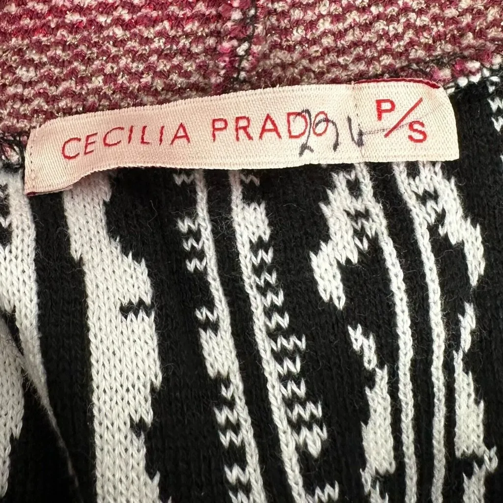 NWT Cecilia Prado Black and White Knit Knee Length Skirt Size Small - Image 5