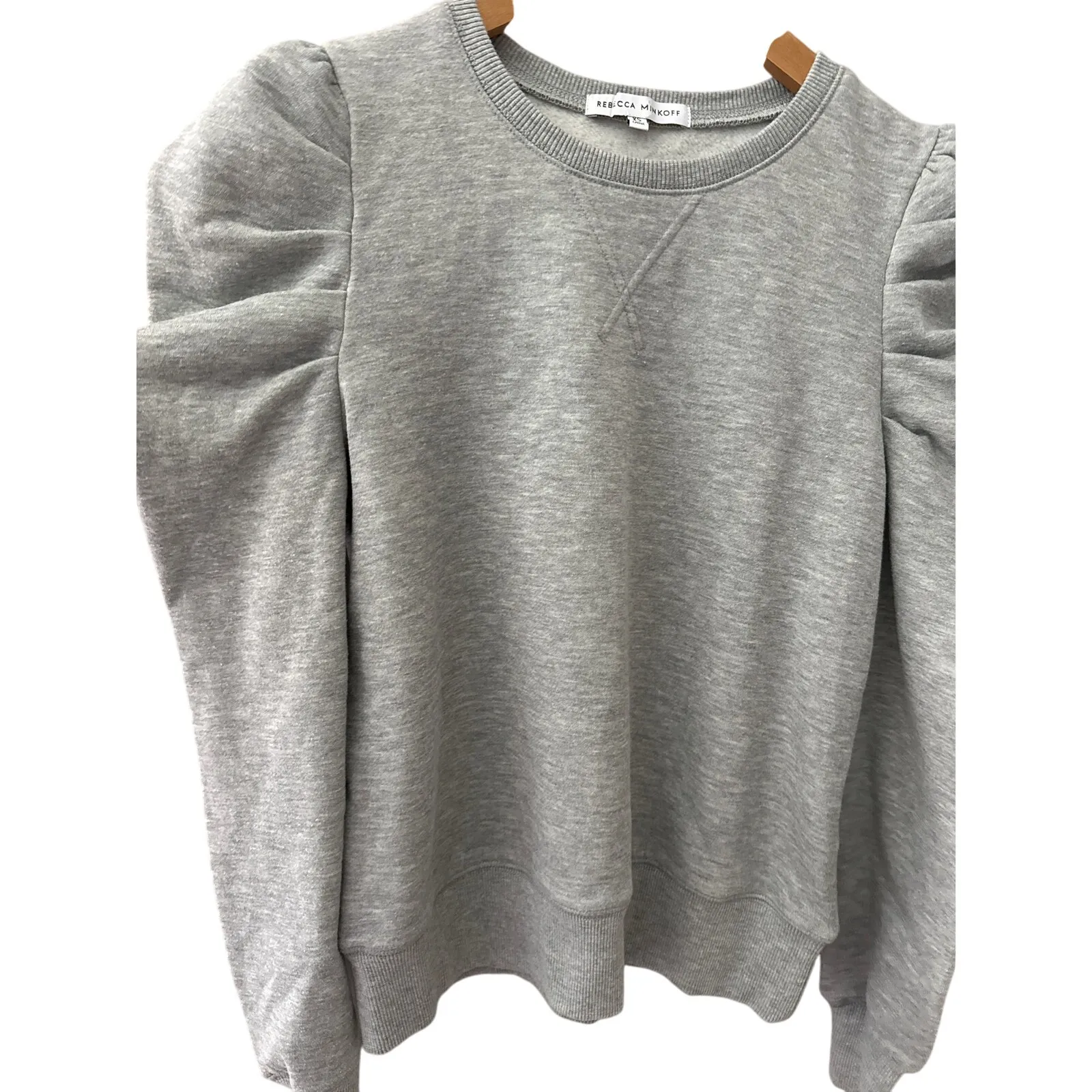 Rebecca Minkoff Janine Puffed Shoulder‎ Heather Gray Sweatershirt Size XS - Image 7
