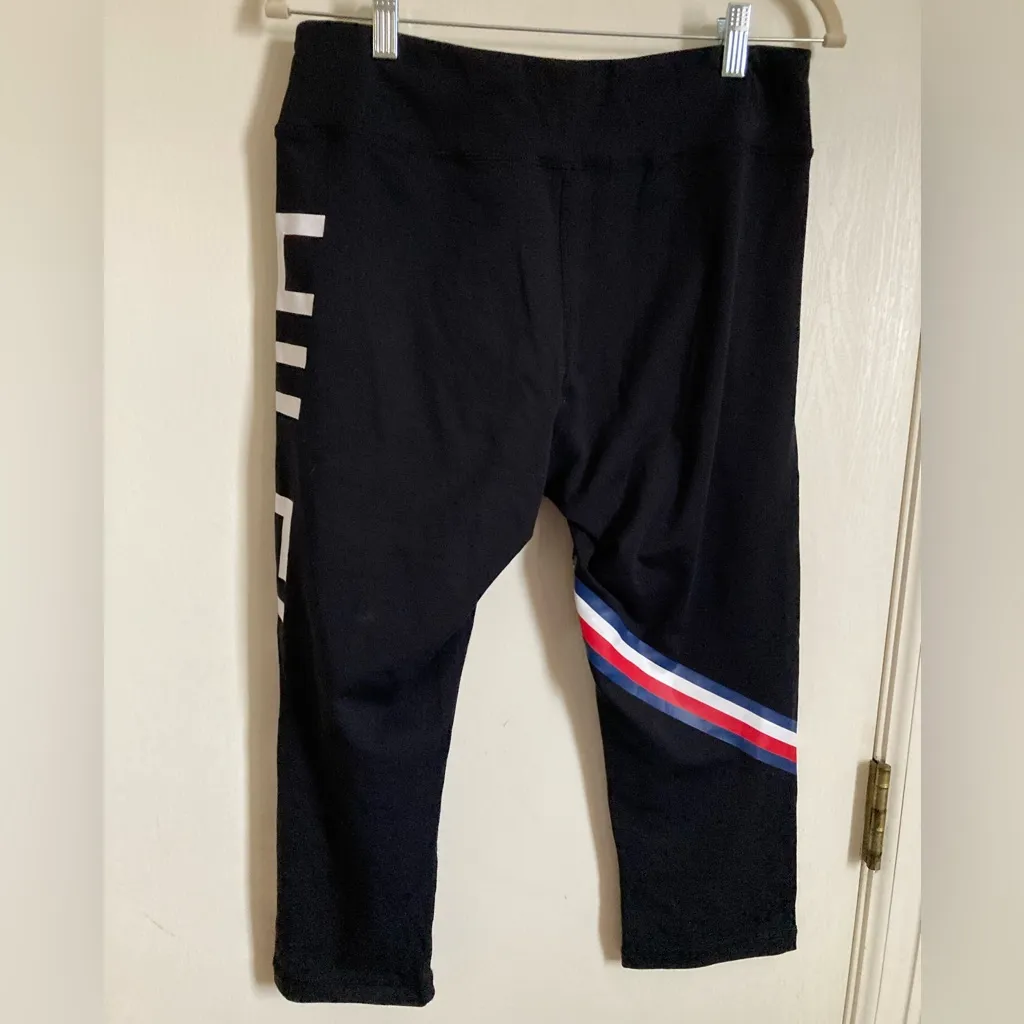 🌞Tommy Hilfiger Black w/Red, White & Blue Stripes & White Hilfiger Capris #Br - Image 5