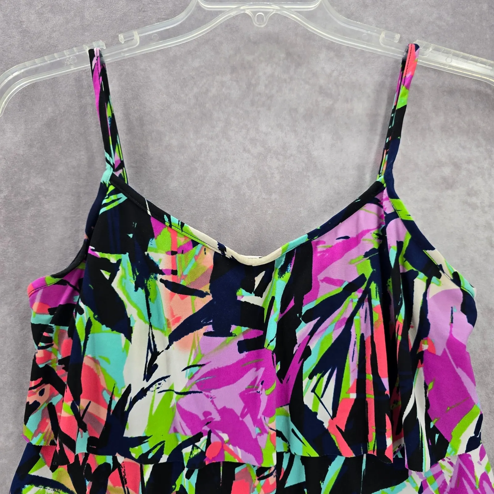 Caribbean‎ Joe Purple Padded Swimwear Tankini Tank Top Medium M 10 - Image 3