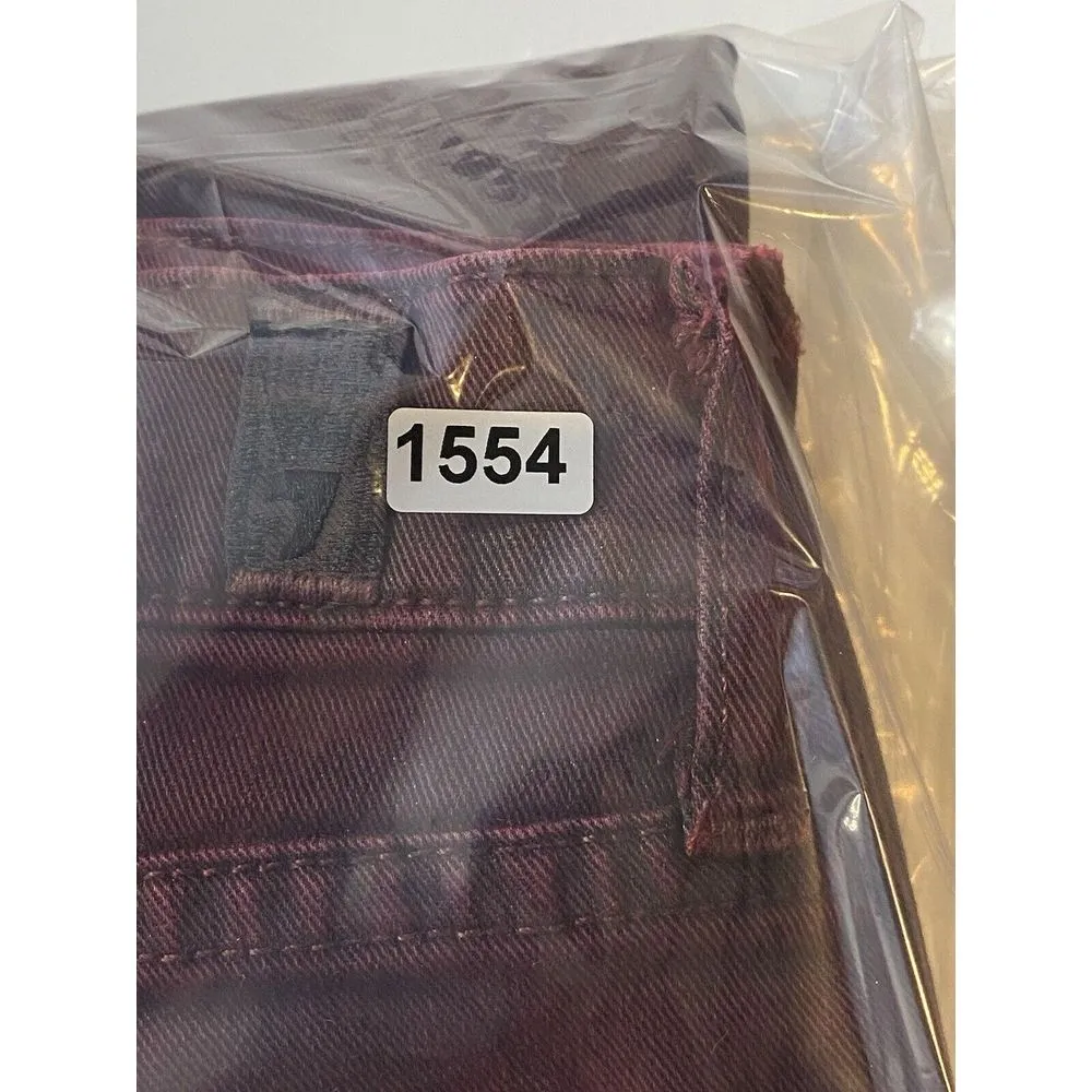7 For All Mankind High-Waist Ankle Skinny Coated in Merlot‎ Women's Jeans sz 28 - Image 13