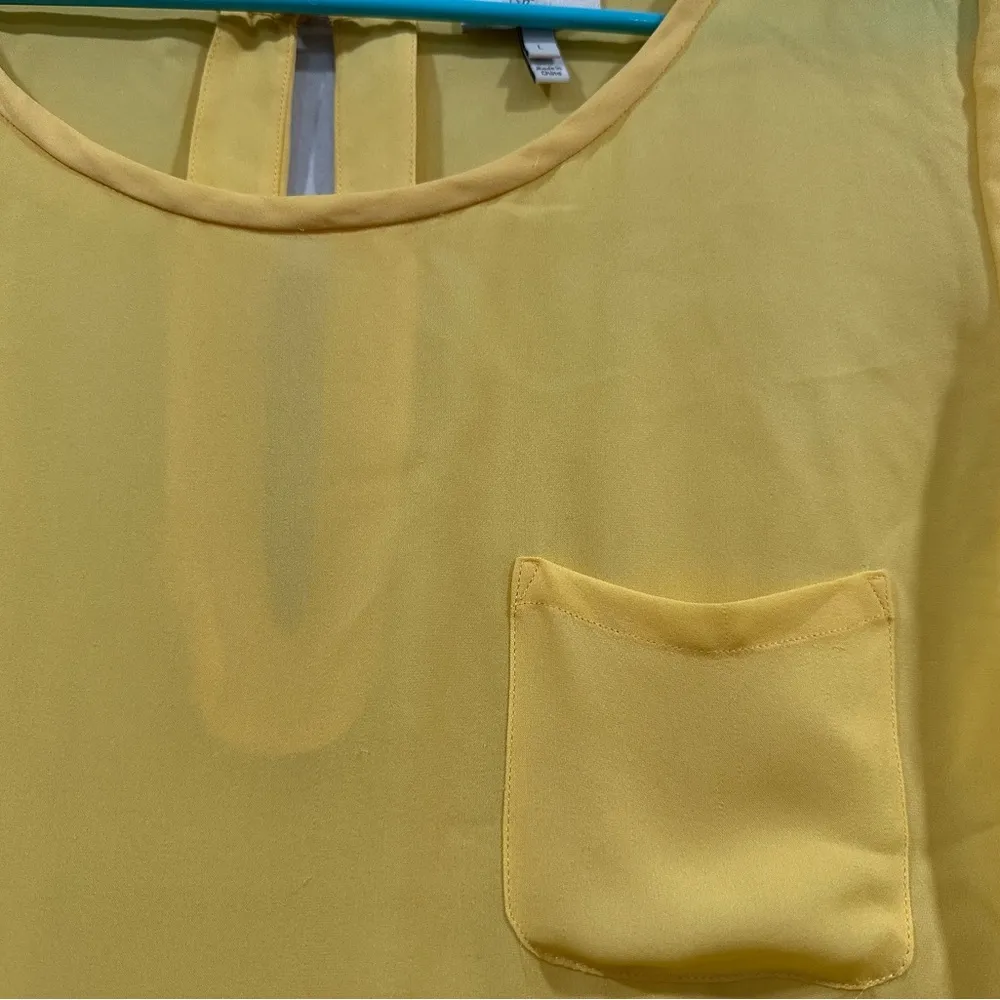 Joie 100% Silk Rancher Yellow Pocket Shell Top Large L - Image 2