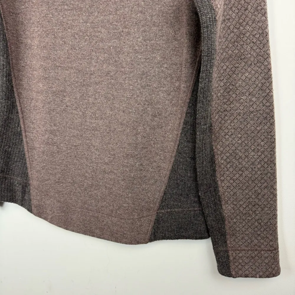 Prana Womens Brandie Wool Blend Sweater Sz Large Snap Collar Weathered Wood - Image 11