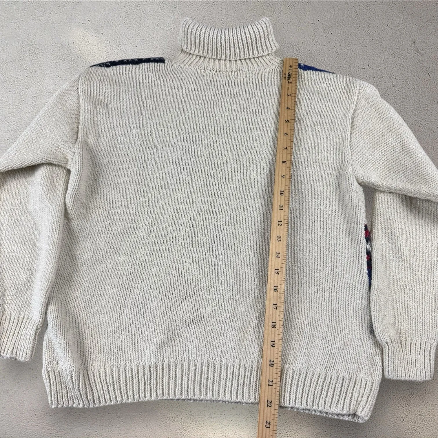 Vintage Chunky Knit Sweater Winter Skiing Hand Knit Cowichan Sz Petite Medium - Image 5